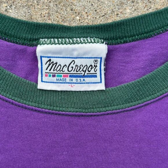 Vintage 90’s Macgregor Two Toned Sun Faded T Shirt - Picture 4 of 8
